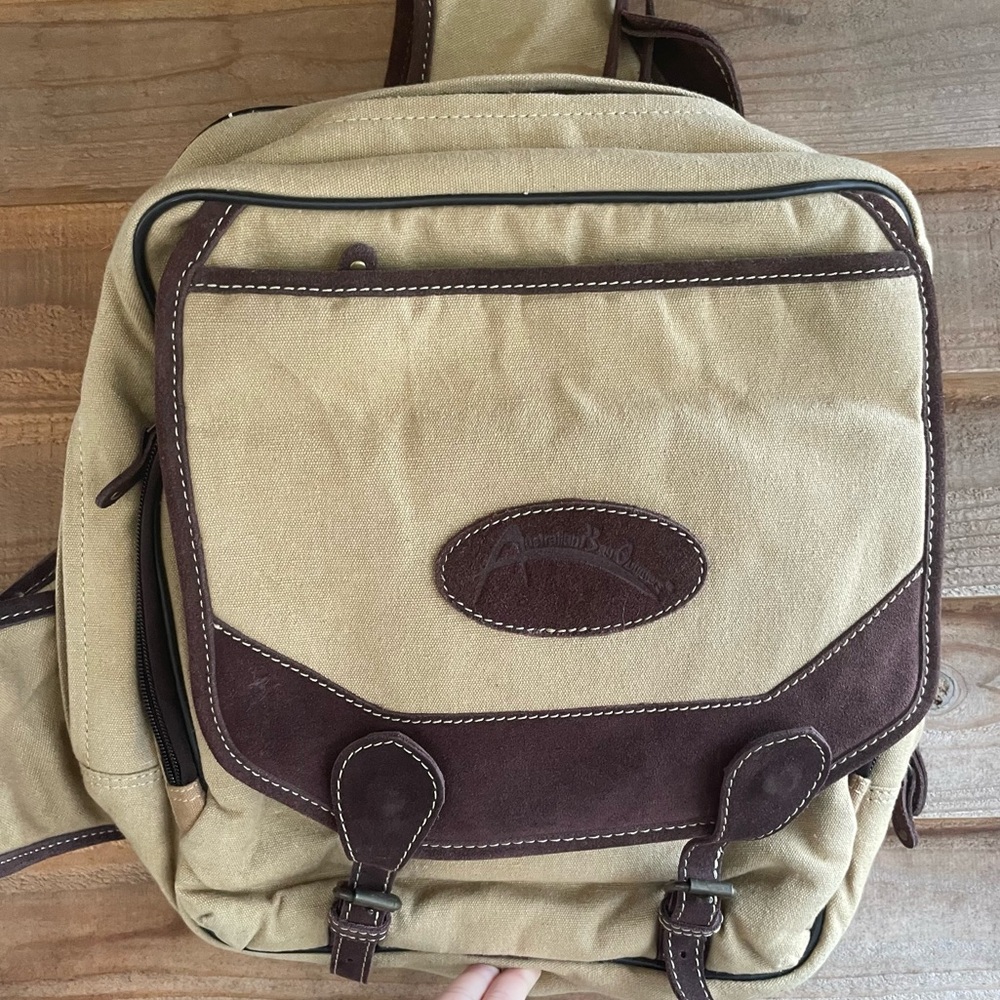 Australian Bag Outfitters “Jackaroo” Deadstock Cotton & Leather Sling Backpack